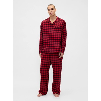 GAP pyžamový flanelový set Unisex červená