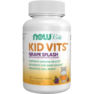NOW Kid Vits [120 Дъвчащи таблетки] Грозде