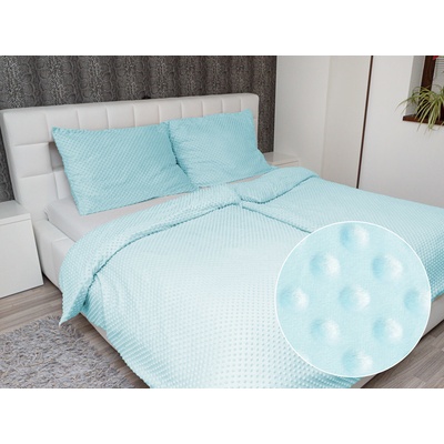 Biante obliečky Minky 3D bodky MKP-013 Ľadové modré 140x220 70x90