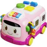 Raya Toys Бебешки музикална играчка 6 в 1 Raya Toys - Мултифункционален бус, розов (503125255)