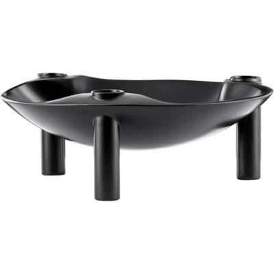 Stoff Nagel Designová miska se svícny STOFF Nagel Black, černá barva, kov
