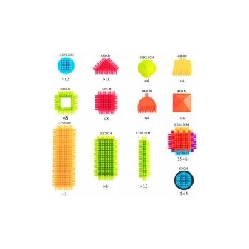 LEAN Toys Set of Blocks in a Box of 200 Multicolored Elements