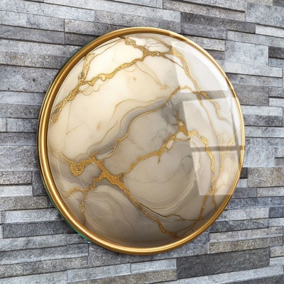 Art gift Кръгло стъклено пано - Елегантен Мрамор