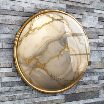 Art gift Кръгло стъклено пано - Елегантен Мрамор