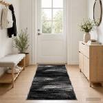 vidaXL Килим с пътека FLORNES Тъкан Черно 100 x 150 cm ПП 7 mm (42057457)