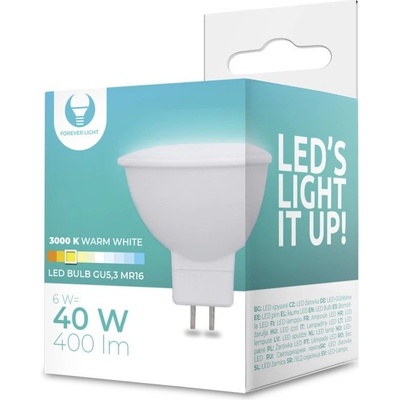 Forever Light LED žiarovka GU5,3 MR16 6W 12V 3000K 400lm