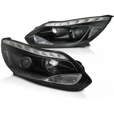 PŘEDNÍ SVĚTLA, SVĚTLOMETY, LAMPY FORD FOCUS MK3, 2011-2014, LED, ČERNÉ – Zboží Mobilmania