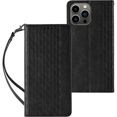HQWear Калъф с отделение за карти с висулка/каишка Magnet Strap Case за iPhone 14 Pro Max, черен (5907769311031)