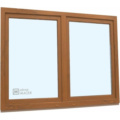 KÖMMERLING Plastové okno - 70 AD, 1800x1500 mm, O/OS sloupek, zlatý dub zlatý dub/bílá