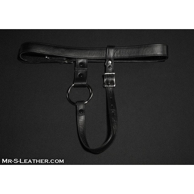 Postroj Mr. S Leather Deluxe Locking Butt Plug Harness S/M kožený uzamykatelný postroj pro anální kolíky