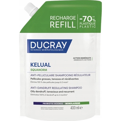 Ducray Kelual Squanorm Šampon na mastné lupy náplň 400 ml