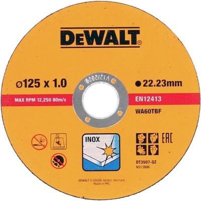 DEWALT Диск карбофлексов за рязане на метал и неръждаема стомана 125х1х22.2 А60 10бр. DeWALT (0012424)