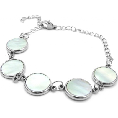 Steel Jewelry náramek perleťový z chirurgické oceli NR220196