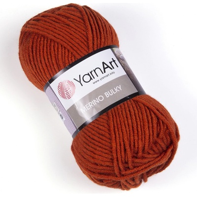 YarnArt Pletací příze MERINO BULKY 3027 rezavá, 100g/100m