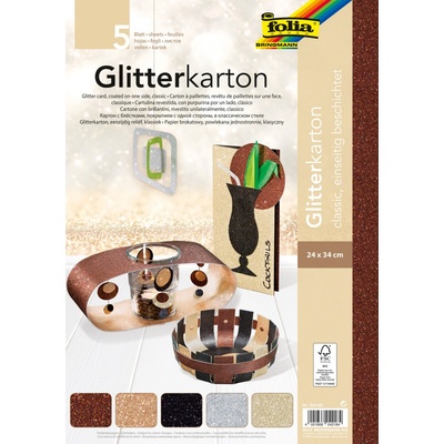 Folia Bringmann Glitrový karton 300 g 5 ks classic