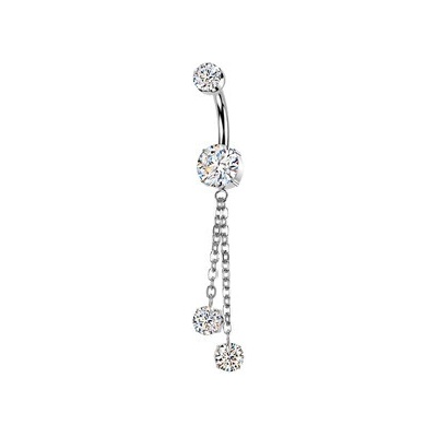 Šperky4U Visací piercing do pupíku TITAN TIT1608