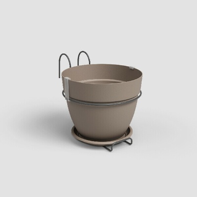 Artevasi Květináč CAPRI 20cm plast šedá matte taupe