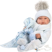 Llorens 84337 NEW BORN CHLAPČEK realistická bábätko s celovinylovým telom 43