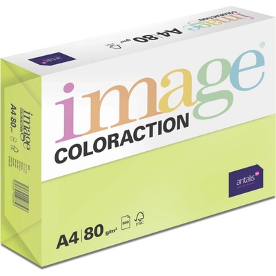 Coloraction barevný xerografický papír Image 80g A4, reflexní zelená, balení 500 archů