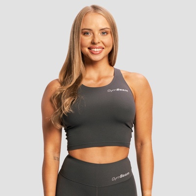 GymBeam Дамски спортен топ BEAT Charcoal XL