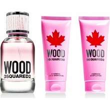 Dsquared² Wood For Her - EDT 50 ml + sprchový gél 100 ml + telové mlieko 100 ml