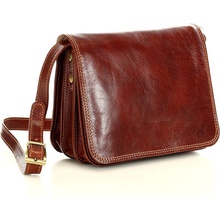 Mazzini kožená crossbody kabelka M17M8 hnědá