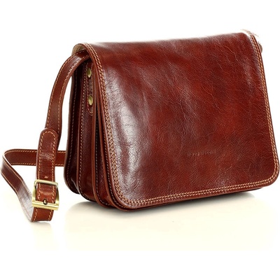 Mazzini kožená crossbody kabelka M17M8 hnědá