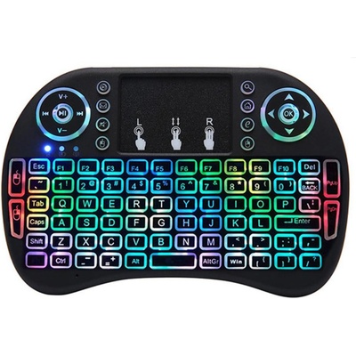 Мини клавиатура No brand I8-L, Безжична, Тъчпад, Черен - 13053 (13053)