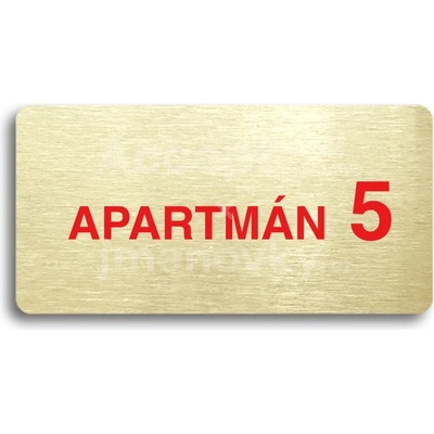 ACCEPT Piktogram APARTMÁN 5 II - zlatá tabulka - barevný tisk bez rámečku