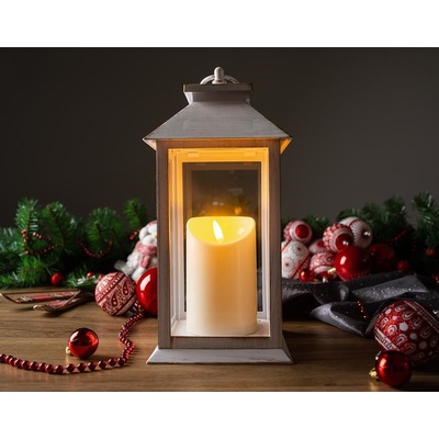 MagicHome Lampáš LED 3xAAA plast biely 14x14x33 cm