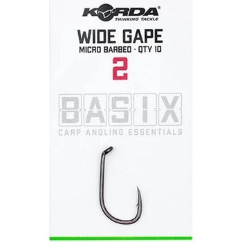 Korda Basix Wide Gape Hooks Barbed vel.2 10 ks