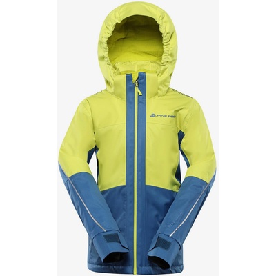 Alpine Pro Синьо-зелено детско ски яке с мембрана PTX ALPINE PRO Reamo ALPINE PRO | Zelen | Момчешки | 104-110