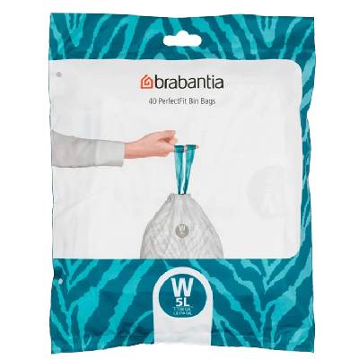 Торба за кош Brabantia - PerfectFit NewIcon N, размер W, 5 l, 40 броя (1005489)