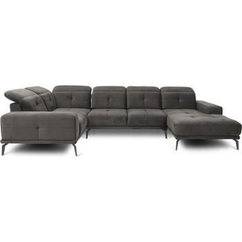 Eltap Сив кадифен ъглов диван (ляв ъгъл U форма) Neviro - ELTAP (CO-NEV-LT-06LO)