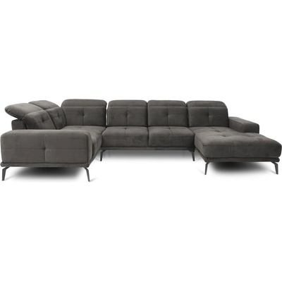 Eltap Сив кадифен ъглов диван (ляв ъгъл U форма) Neviro - ELTAP (CO-NEV-LT-06LO)