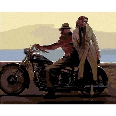 zuty Malování podle čísel Milenci na motorce 50 x 40 cm vypnuté plátno na rám