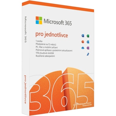 Microsoft 365 pro jednotlivce 1 rok CZ krabicová verze QQ2-01393 nová licence – Sleviste.cz