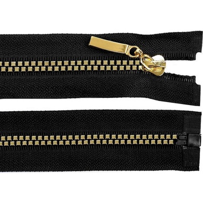 Zip kostěný černo-zlatý 5mm/50cm