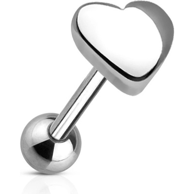 Šperky4U piercing do jazyka srdíčko PJ01140