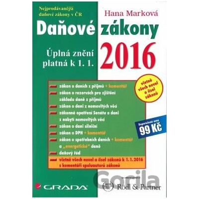 Daňové zákony 2016 - Hana Marková