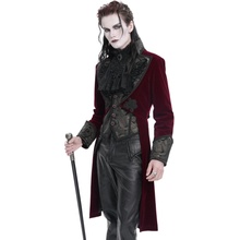 Devil Fashion kabát Wine Red Retro Gothic