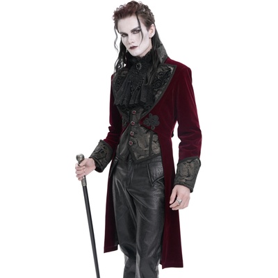 Devil Fashion kabát Wine Red Retro Gothic
