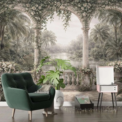 Art Gift Decor Фототапет тропическа тераса с арки
