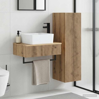 vidaXL Комплект мебели за баня 2 бр. Дъб артизан 33 x 34, 5 x 100 см (3406112)