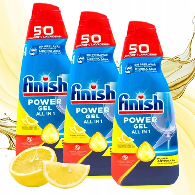 Finish Gél do umývačky riadu All in1 Lemon 3 x 1 l 150 umytí