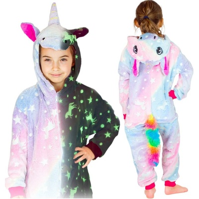 Svítící ve tmě jednorožec pyžamo onesie kigurumi – Sleviste.cz