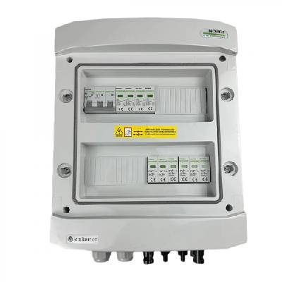 EM-98N_DCAC Разпределителна кутия DCAC, IP65, SPD DC Noark 1000V тип 2, 2 x PV верига, 2 x MPPT, SPD AC Noark тип 2, 10A 3-F (EM-98N_DCAC)
