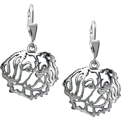 Strieborne Tlapky Tibetský španiel strieborné náušnice 700