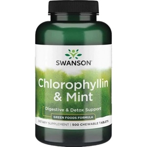 Swanson Chlorophyllin & Mint [500 Дъвчащи таблетки]