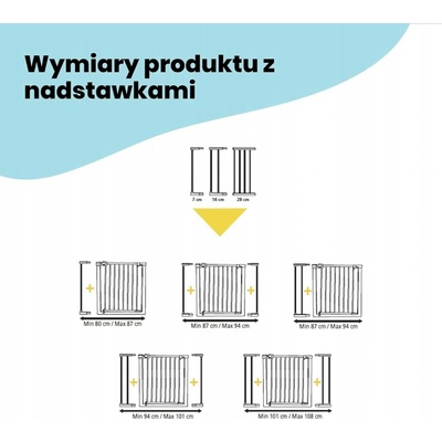 Safety 1ST Rozpěrná zábrana na schody a dveře 73-80 cm bílá